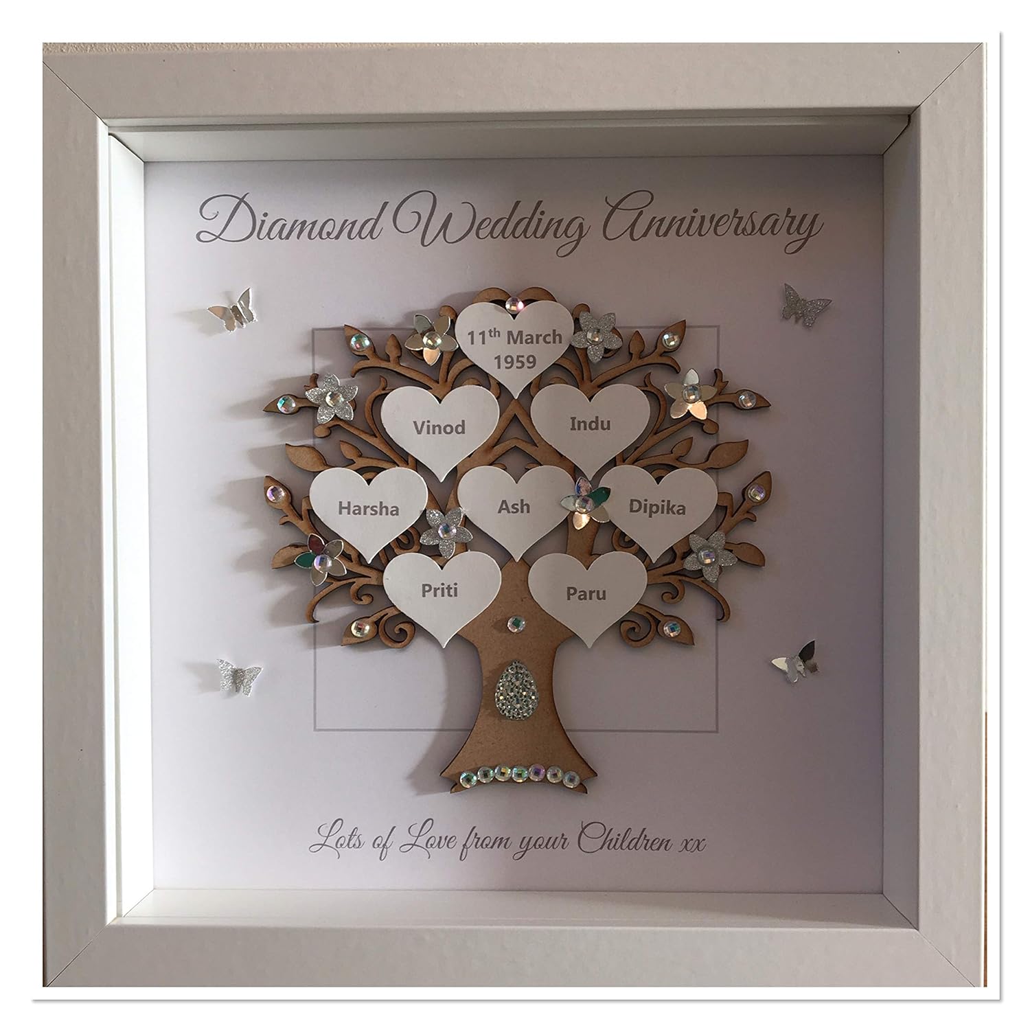 Personalised Message 60 Years 60th Diamond Wedding