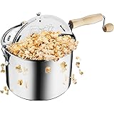 Great Northern Popcorn Original Stainless Steel Stove Top 6-1/2-Quart Popcorn Popper