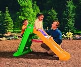 Little Tikes Easy Store Large Slide Yellow Green Indoor Outdoor Safe Folding view 2