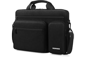 DOMISO 17 17.3 18 Inch Laptop Bag, Business Briefcase Messenger Shoulder Bag, Waterproof Protective Case for Notebook, Ultrab
