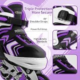 Nattork Adjustable Inline Skates for Girls Purple Size 10-13 Illuminating 8 view 3