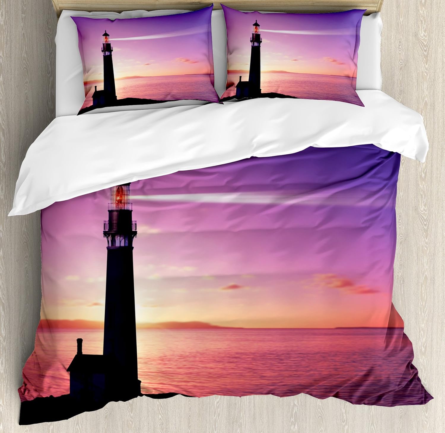 Ambesonne Lighthouse Duvet Cover Set, Lighthouse