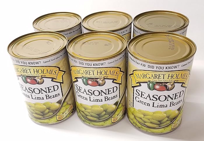 Margaret Holmes, Medium Seasoned Green Lima Beans, 15oz Can (Pack of 6)