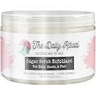 Exfoliating Sugar Scrub 16 Ounce for Body, Hand, and Foot, Improves Cellulite, Varicose Veins, and Lush Soft Skin, Cucumber Melon Aromas by the Daily Ritual
