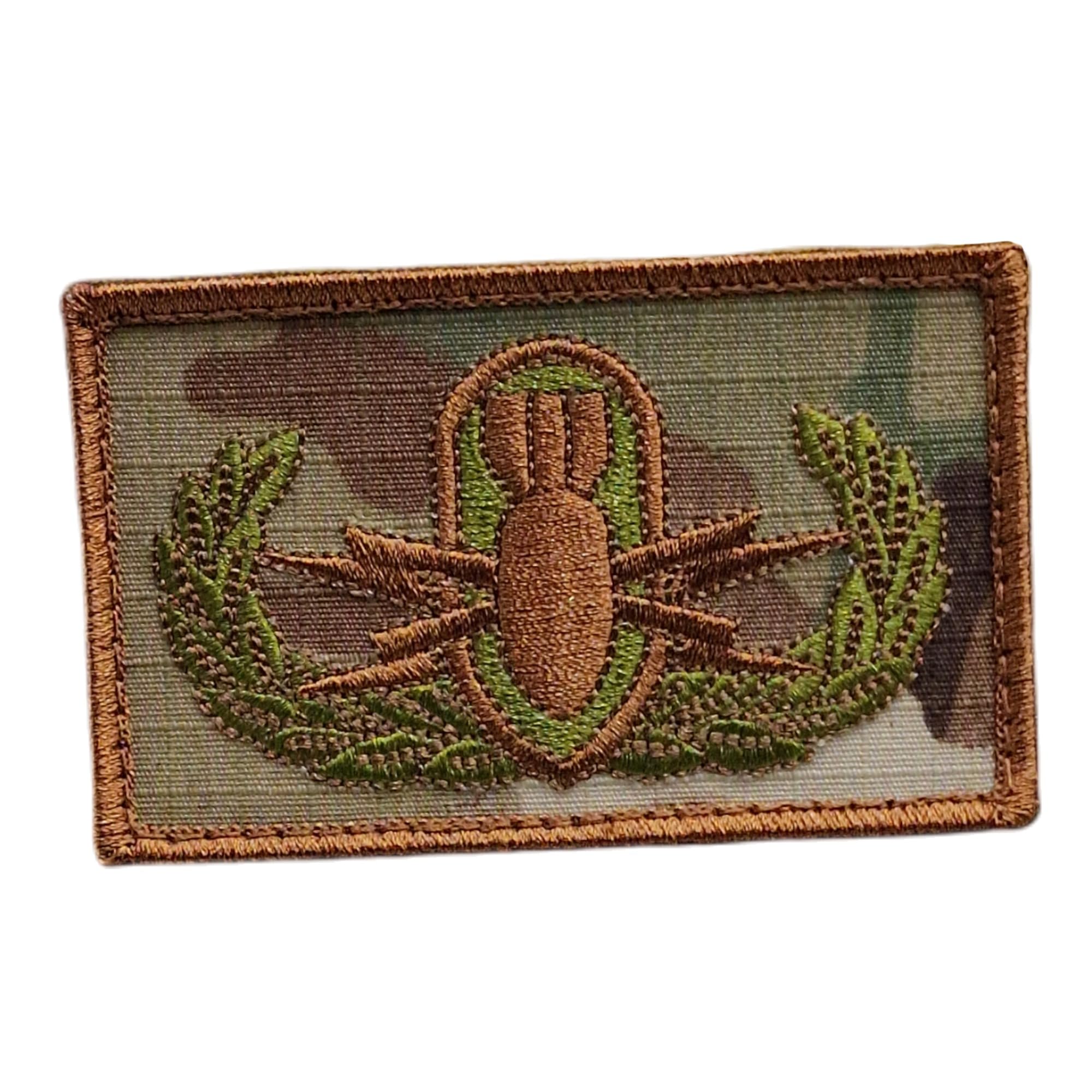 Multicam EOD Explosive Ordnance Disposal Bomb Squad Army Fastener Patch