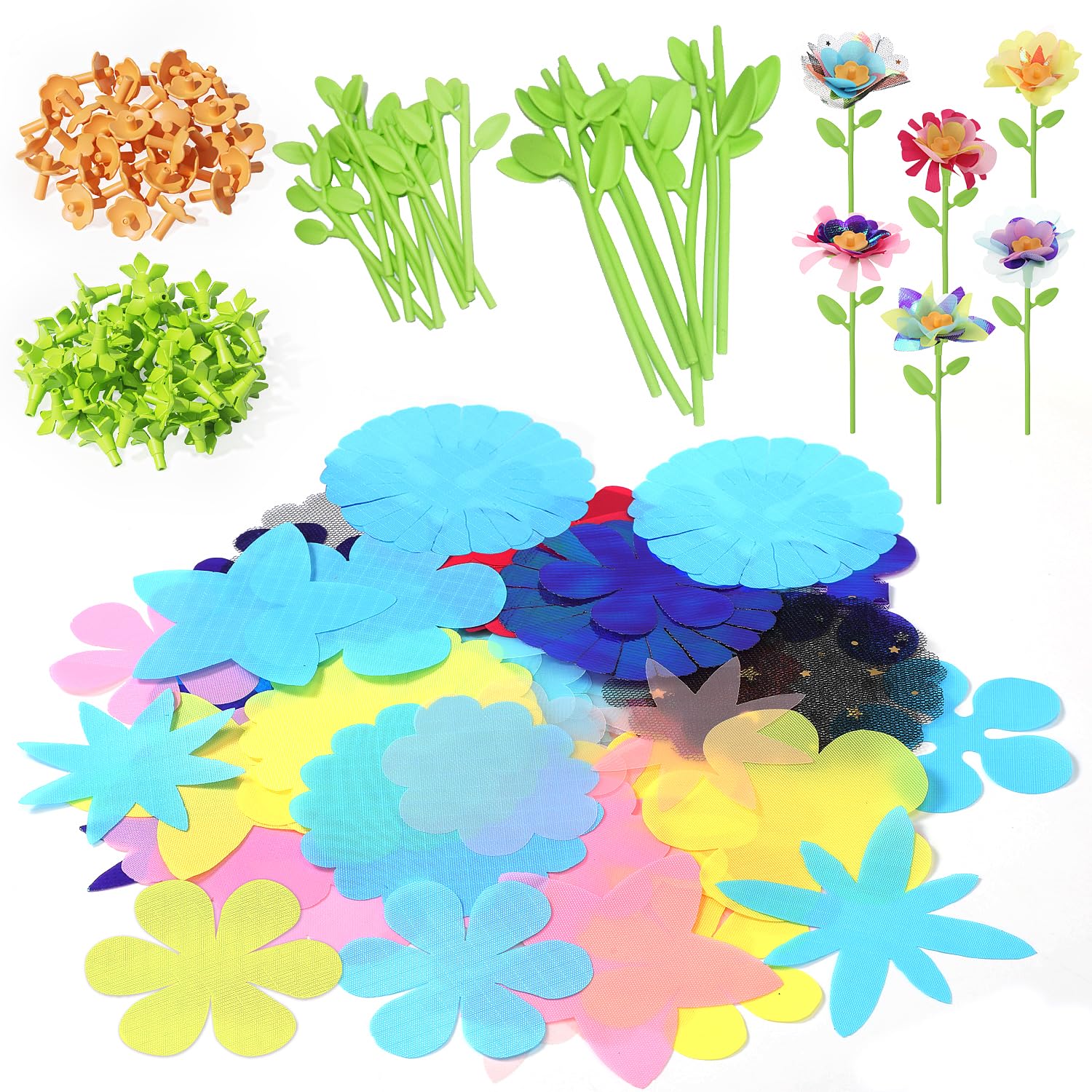 Photo 1 of Glotrove Fabric Flower Bouquet Toy Accessories, Arts and Crafts Accessories Set for Kids, Refills Make 28 Flowers