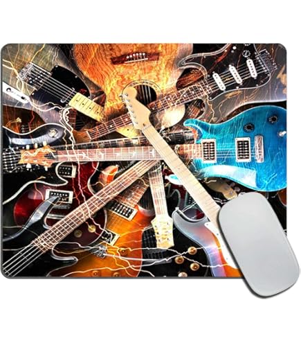 Jimmy Page Guitar & Bow Mouse Pad - Led Zeppelin Music Collectible Desk Accessory