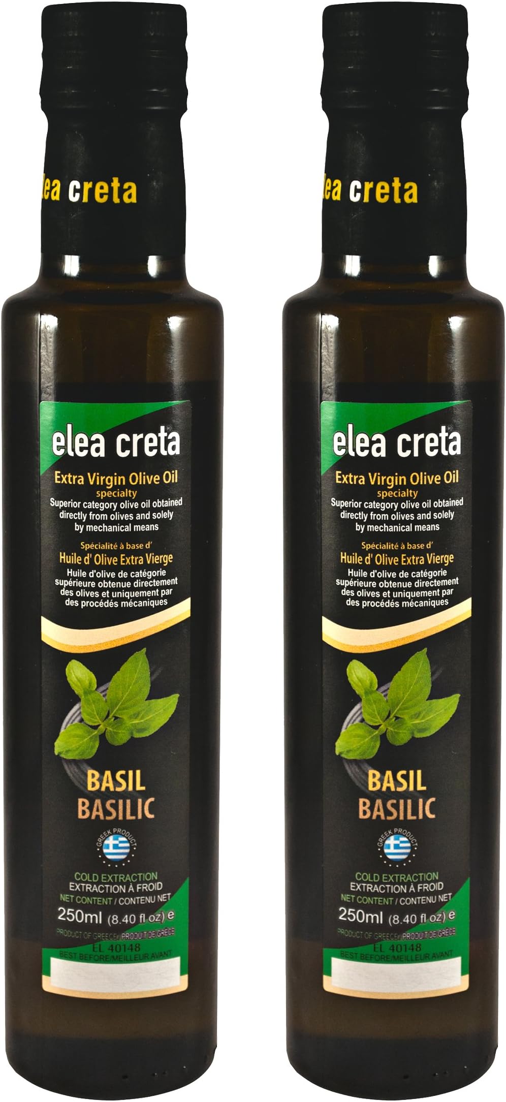 Elea Creta Extra Virgin Aromatic Greek Olive Oil with Basil 500ml Glass Bottle