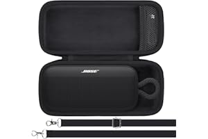 khanka Case for Bose SoundLink Plus Portable Speaker – Hard Protective Travel Case with Shoulder Strap (Black)