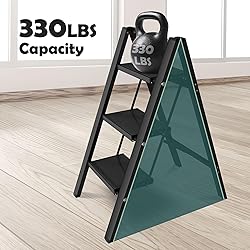 Taranta 3 Step Ladder,Aluminum Lightweight Folding
