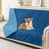 hyha Waterproof Dog Blanket, Reversible Pet Bed Blanket, Soft Sofa Couch Cover for Dogs Washable, Waterproof Pet Couch Covers for Sofa Puppy Cats Furniture Protector(68"x82", Navy Blue/Blue)