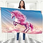 Unicorn Flag – Large Funny Flag – 110D Polyester – Double stitched – 4 brass grommets, large 90x150 cm (5 x 3 feet)