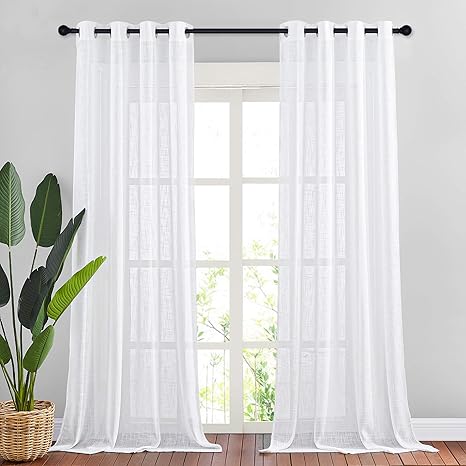 NICETOWN Linen Sheer Curtains 95 inch 