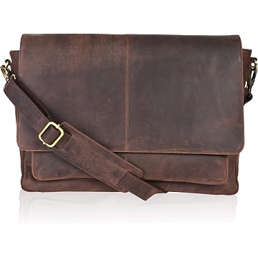 Ladies / Mens Large Leather Shoulder Messenger Cross Body Bag (2 Colours