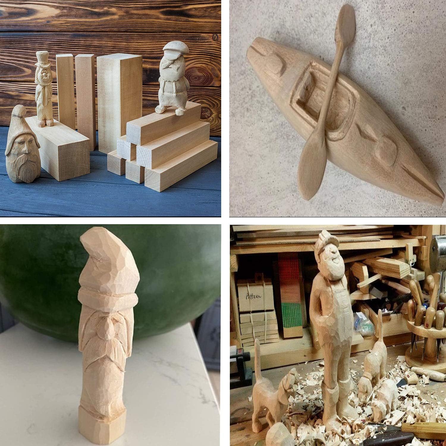 Basswood Carving Blocks - 5ARTH Large Beginner's Premium Wood Carving/Whittling Kit, Suitable for Beginner to Expert - 10 Pcs with Two 6"x 2"x 2" and Eight 6"x 1"x 1" Unfinished Wood Blocks