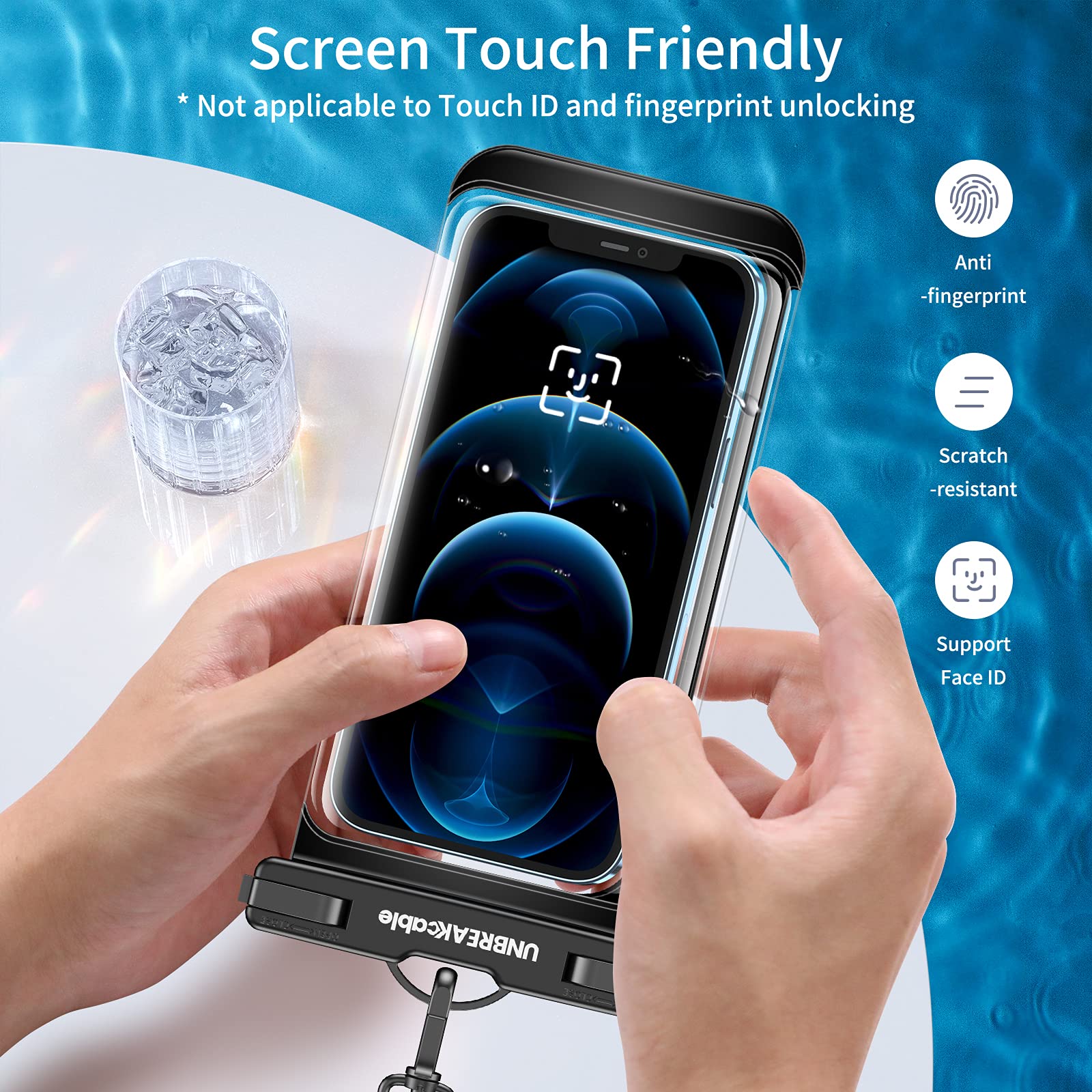 UNBREAKcable wasserdichte Handyhülle Unterwasser Handytasche - [2 Stück] 7.0 Zoll IPX8 Wasserfeste Hülle für Schwimmen für iPhone 17 Air 16 15 14 13 Pro Max, Samsung S25 S24 Ultra S23 S22 S21 & Mehr 4