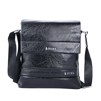 Fuel Leather Cross Body Black Shoulder Bag