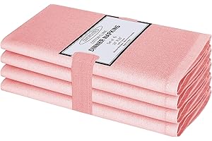 Cotton Clinic Cloth Napkins 100% Cotton Extra Large 20x20 Inch Set of 4 - Soft Durable Reusable Table Napkins for Dining Wedd