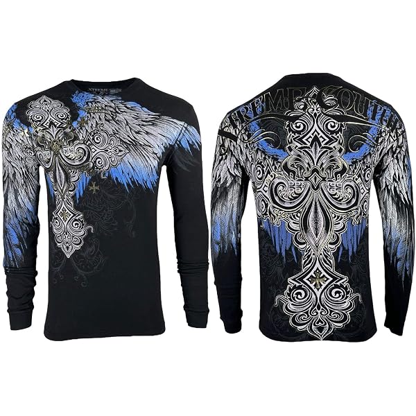 Camiseta De Manga Larga Para Hombre Xtreme Couture | Estampado Completo | Corte Regular | Algodón Suave | Técnica De Teñido única