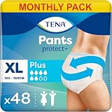 TENA Pants Plus Unisex Incontinence Pants XL 48 Pairs 4x12 Heavy