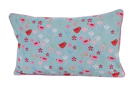 Homescapes dekorative Kissenhülle Birds and Flowers, 30 x 50 cm, Kissenbezug mit Reißverschluss aus 100% reiner Baumwolle.