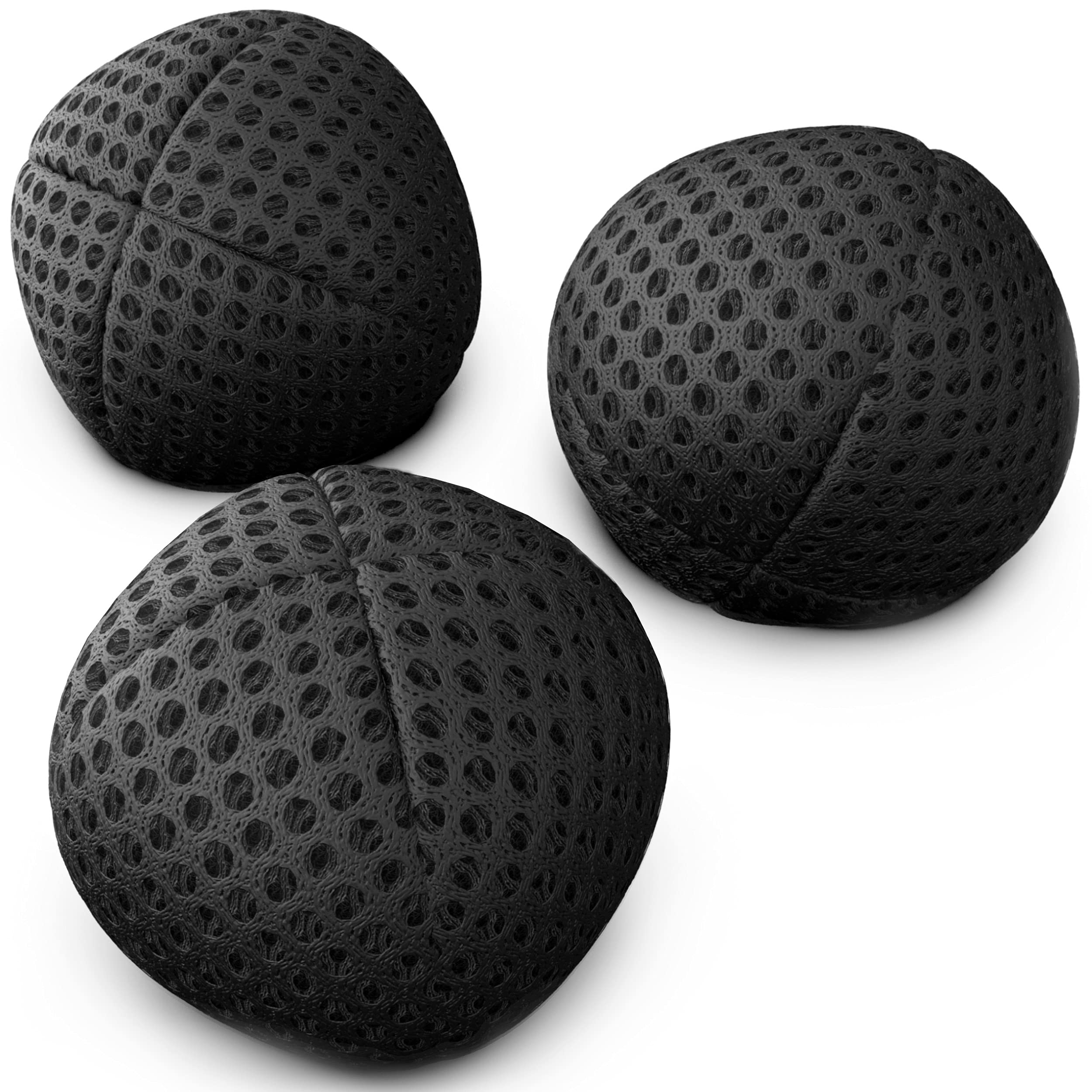 speevers Juggling Balls Professional Set of 3 Fresh Design - Juggle Balls for Beginners, Kids, Adults - 2 Layers of Net Uni Color Carry Case Xballs (120g, Black) — image 1