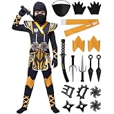 Spooktacular Creations Kids Ninja Costume, Child Boy Ninja Outfit Set, Halloween Costume for Toddler Themed Dress Up Party