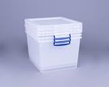 Really Useful Box Nestable Plastic Storage 33.5 Litre Clear Pack of 3 view 2