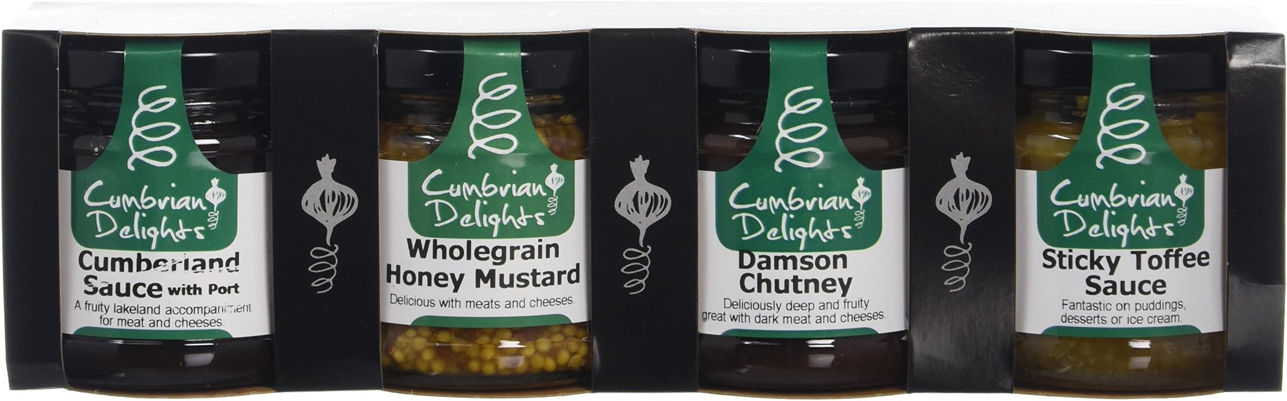 Cumbrain Delights Taster Gift Box, Includes Sauce, Relish & Jam, Handcrafted in the Lake District, No Flavourings & Additives, Nut & Gluten Free, Vegetarian 110 g x 100 g x 105 g