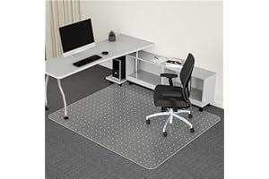 Naturei Office Chair Mat for Carpet, 46” x 60” Computer Chair Mat for Carpeted Floors, Smooth Glide Under Desk Carpeted Floor Protector, Carpet Mat for Home Office (Rectangle)