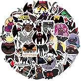 Mothman Stickers Pack | 50pcs Cartoon Mystery Men Stickers for Laptop Water Bottle Travel Case Phone Skateboard - Vinyl Waterproof Mothman Decor
