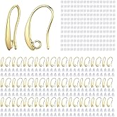 14K Gold Plated Earring Hooks, 230PCS Earring Findings for Jewelry Making Hypoallergenic Ear Wires for DIY Bulk Pack
