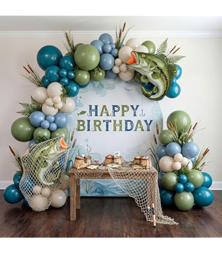balloons and fish hooks Amazon.com: Gone Fishing Balloon Garland Arch Kit - Blue Green White  FishermanTheme Birthday Balloons with Giant Fish Foil Balloons