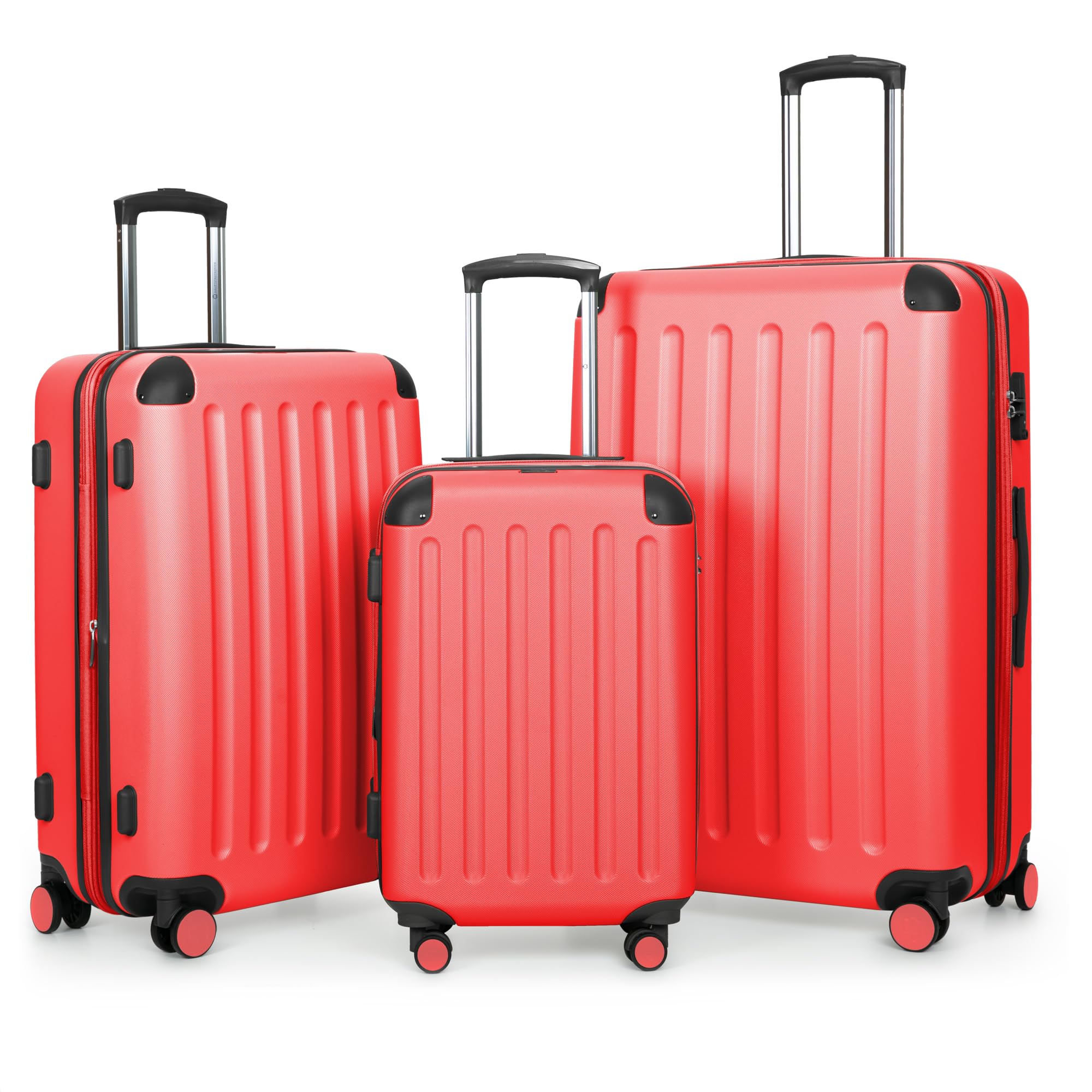 Hauptstadtkoffer Spree – 3-Piece Luggage Set – Carry-On Suitcase 55 cm, Medium Suitcase 65 cm & Large Travel Suitcase 75 cm, ABS+PC Hardshell, TSA Combination Lock, Coral