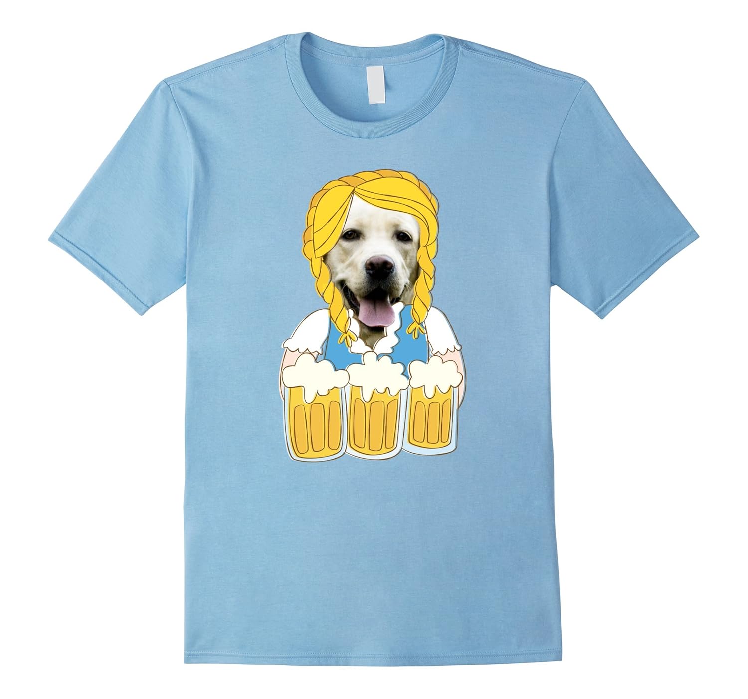 Funny Oktoberfest T-Shirt Lab Dog in German Dirndl Costume-ANZ