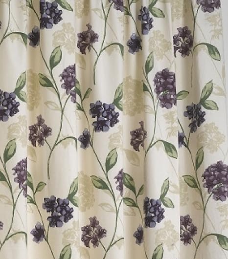Hamilton Mcbride Bouquet Cream Aubergine Fully Lined Curtains