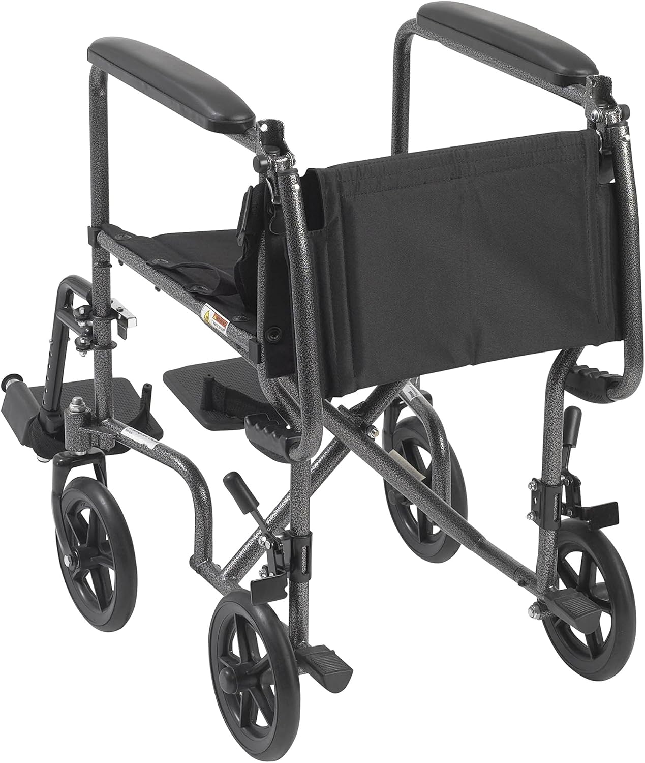 Drive Medical Lightweight Steel Transport Wheelchair, Fixed Full Arms, 19" Seat, Silver: Kitchen & Dining