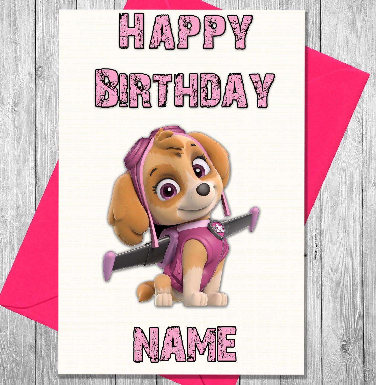 Skye Paw Patrol Personalisierte Geburtstagskarte Jeder Name Und Alter Amazon De Burobedarf Schreibwaren