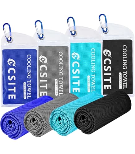 Cordova Coldsnap 33 1/2" X 13" Blue Cooling Towel - Webstaurant Store