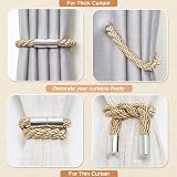 Pretty Jolly 4 Pack Magnetic Curtain Tiebacks Bronze 19in No Drill Drape view 6