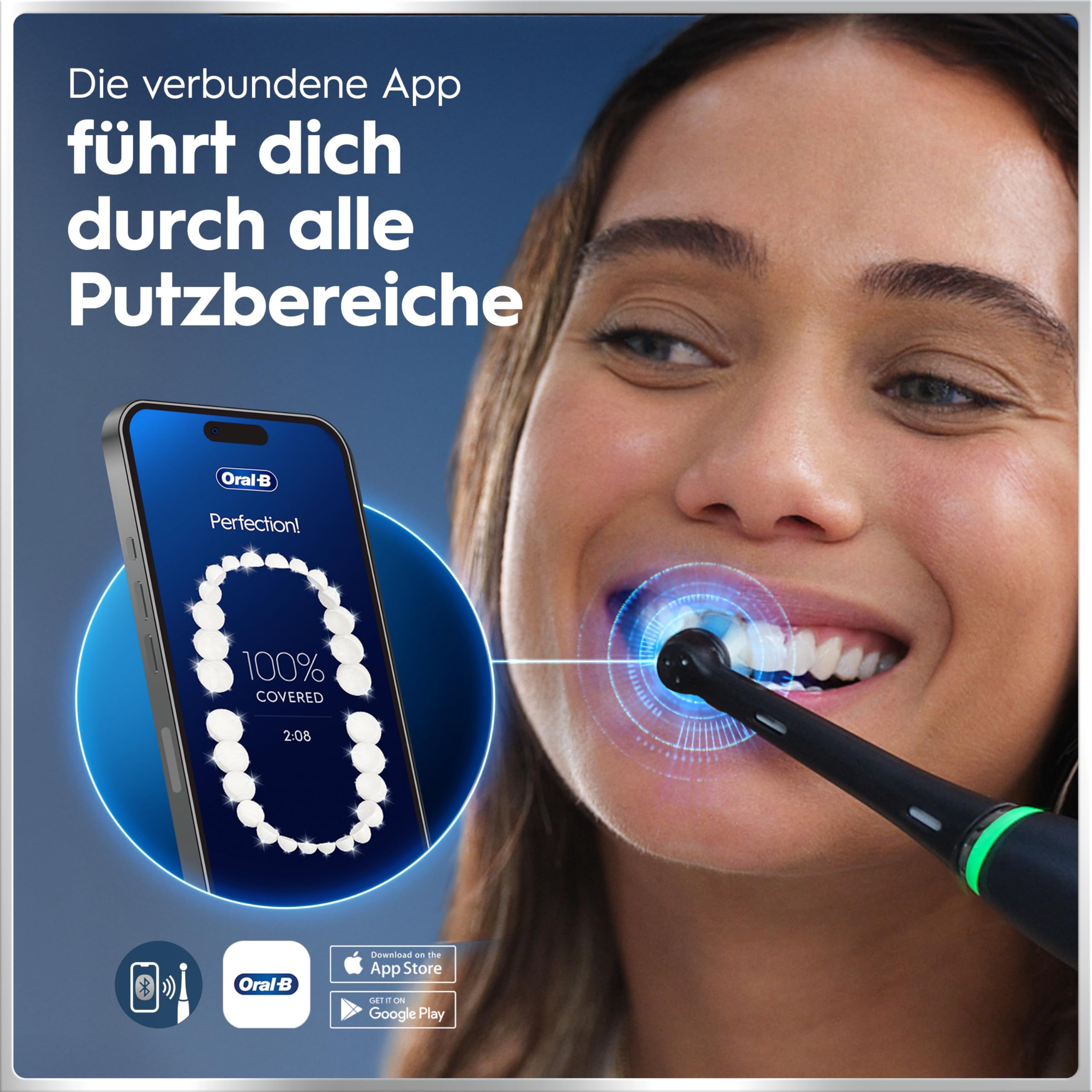 Oral-B iO Series 6 Elektrische Zahnbürste/Electric Toothbrush, 2 Aufsteckbürsten, 5 Putzmodi für Zahnpflege, Display & Reiseetui, Valentinstagsgeschenk für Ihn/Sie, Designed by Braun, black lava 3