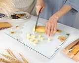 Kitchenville Glass Chopping Board 40x30cm Tempered Heat Resistant Floral view 5