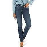 Lee Womens Plus Size Ultra Lux Mid-Rise Slim Fit Straight Leg Jean