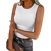 BDITANLE Women Slim Fit Ribbed Racerback Tank Top Sleeveless High Neck Summer Casual Shirt Clothes