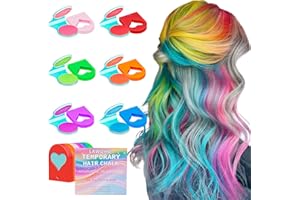 LAWOHO Temporary Hair Chalk for Girls 6 Color,Washable Hair Dye For Girl Kids Adults Glow in UV Light Neon Hair Color Makeup for Halloween Cosplay,Birthday Christmas Gift for Girls Age 5-12 Years Old