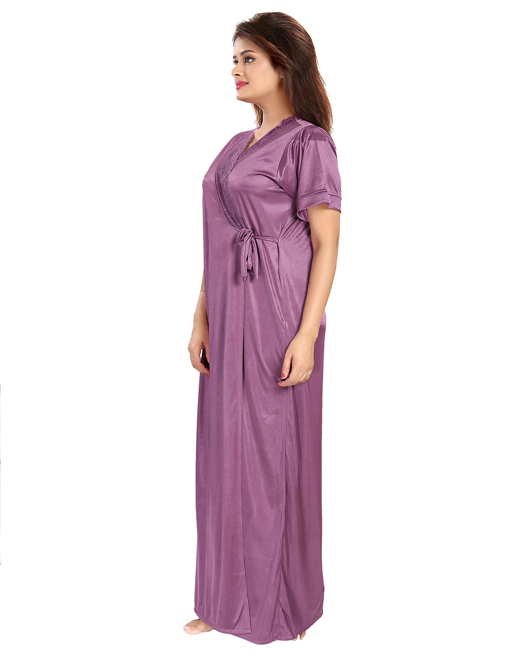 satin nighty with robe