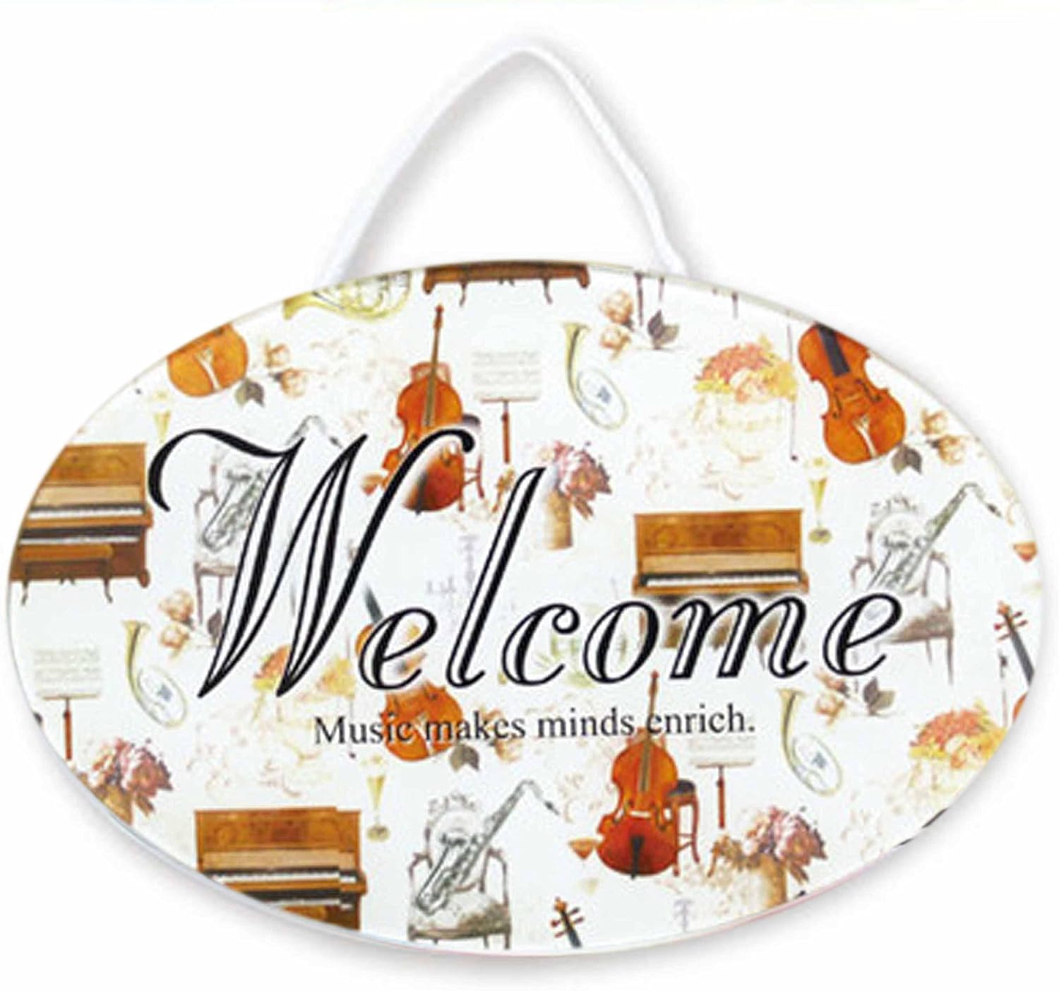 Amazon ガラス が おしゃれ ガーデン ウエルカムボード バイオリン ホルン インテリア オンライン通販