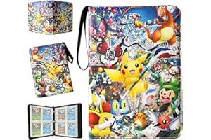 KMCIA Card Binder for Pokemon Cards, 9-Pockets Trading Card Holder Fits 900 Cards with 50 Removable Sleeves, TCG Card Binders Card Storage Album Cards Collection Carrying Case for Boys & Girls