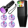 Dunzy 6 Pcs Ghost Hunting Equipment Kit Include 1 Emf Meter 1 UV Flashlight and 4 LED Light up Pet Cat Ball Ghost Investigation Paranormal Equipment for Home Office Inspections Gifts(Strong Light)