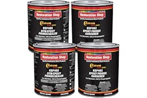 Custom Shop - Gray Epoxy Primer/Sealer 2.1 VOC (Gallon Kit) Anti-Corrosive DTM High-Performance for Automotive and Industrial use. Kit = 2 Qt. Epoxy Primer + 2 Qt. Hardener (1-1 Mix)